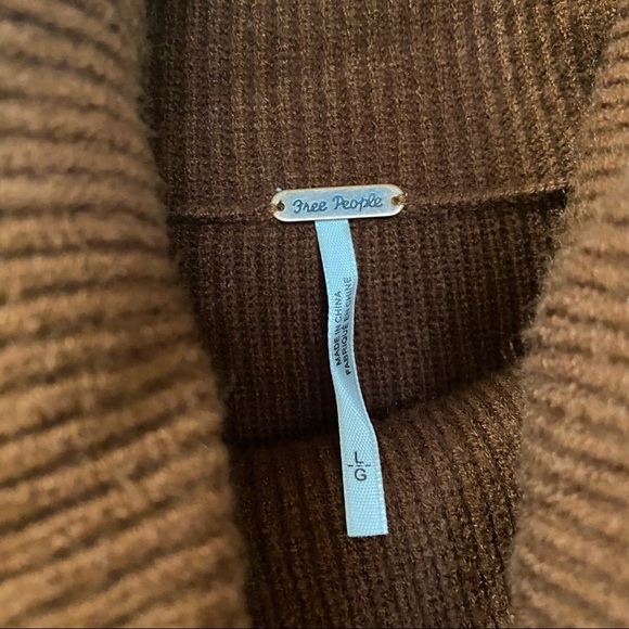 FREE PEOPLE  Candy Pop Color Block Oversized Turtleneck Sweater Size L - Picture 3 of 8